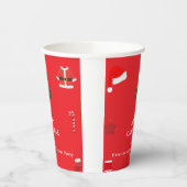 A Cozy Christmas Gathering Set on Warm Red Papieren Bekers (Links)