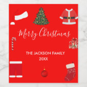 A Cozy Christmas Gathering Set on Warm Red Wijn Etiket (Enkel label)