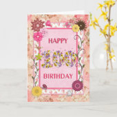 A craftlook 100th birthday card kaart (Gele Bloem)