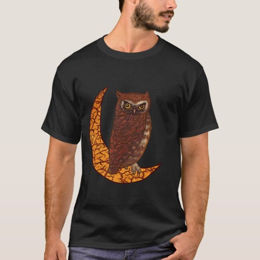 A Crescent Moon Owl T-shirts (Voorkant)