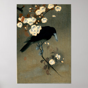 A Crow and Blossom door Ohara Koson Vintage Poster