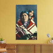 A Crow Indian Madonna en Child Canvas Afdruk (Insitu (Woonkamer))