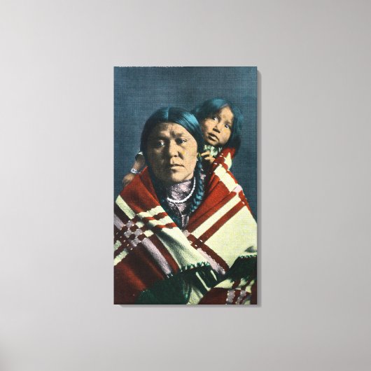 A Crow Indian Madonna en Child Canvas Afdruk (Voorkant)
