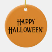 A Crow or Raven and Skull Halloween Sinaasappel Zw Keramisch Ornament (Achterkant)