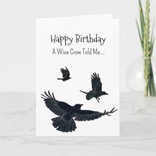 A Crow Personality Birthday Fun Animal Kaart (Voorkant)