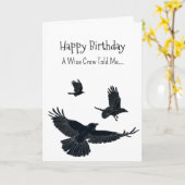 A Crow Personality Birthday Fun Animal Kaart (Gele Bloem)