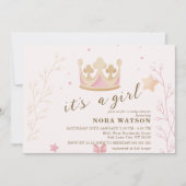 "A Crown for Princess" Pastel Shade Baby shower Kaart (Voorkant)