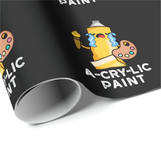 A-cry-lic verf grappige artiest pun donker BG Cadeaupapier (Rol Hoek)