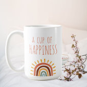 "A cup of happiness", moderne boho regenboog mok