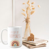"A cup of happiness", moderne boho regenboog mok