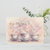 A Cup of Love Card Flat Greeting Card Feestdagenkaart (Staand voorkant)
