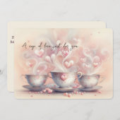 A Cup of Love Card Flat Greeting Card Feestdagenkaart (Voorkant / Achterkant)