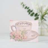A Cup thee voor Moederdag roze Briefkaart (Staand voorkant)