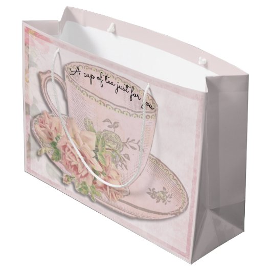 A Cup thee voor Moederdag roze Groot Cadeauzakje (Achterkant Gekanteld)