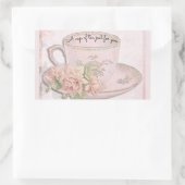 A Cup thee voor Moederdag roze Rechthoekige Sticker (Tas)