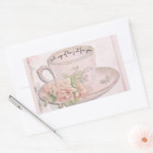 A Cup thee voor Moederdag roze Rechthoekige Sticker (Envelop)