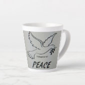 A cup with peace dove and scripture latte mok (Rechterhoek)