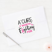 A Cure Worth Fighting For Breast Cancer Awareness Ronde Sticker (Envelop)