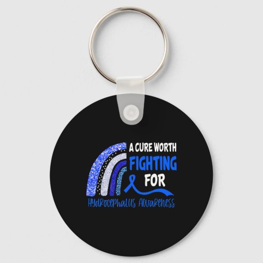 A Cure Worth Fighting For Hydrocephalus Awareness Sleutelhanger (Voorkant)