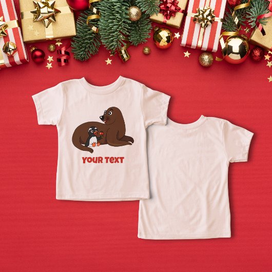 A custom friendly seal and a penguin cartoon