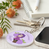A Customize Key Chain with Cute Grape Chibi Sleutelhanger (Voorkant Rechts)
