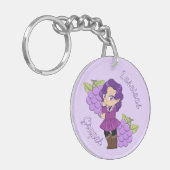 A Customize Key Chain with Cute Grape Chibi Sleutelhanger (Voorkant Links)