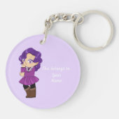 A Customize Key Chain with Cute Grape Chibi Sleutelhanger (Achterkant)