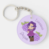 A Customize Key Chain with Cute Grape Chibi Sleutelhanger (Voorkant)