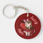 A Customized Key Chain with Cute Apple Chibi Sleutelhanger (Voorkant)