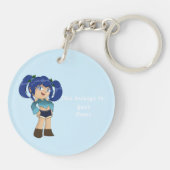 A Customized Key Chain with Cute Blueberry Chibi Sleutelhanger (Achterkant)