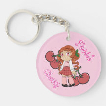 A Customized Key Chain with Cute Cherry Chibi