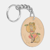 A Customized Key Chain with Cute Orange Chibi Sleutelhanger (Voorkant Links)