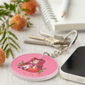 A Customized Key Chain with Cute Strawberry Chibi Sleutelhanger (Voorkant Rechts)