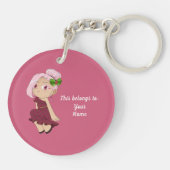 A Customized Key Chain with Cute Watermelon Chibi Sleutelhanger (Achterkant)