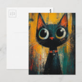 A Cute Adorable Black Cat Briefkaart (Voorkant / Achterkant)