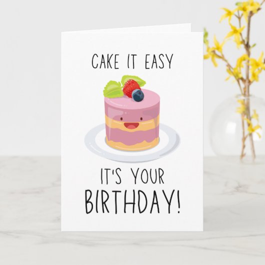A cute and funny birthday greeting card featuring kaart (Gele Bloem)