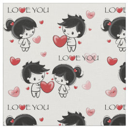 A cute and romantic fabric with a print  stof