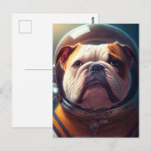 A cute astronaut Bulldog Briefkaart (Voorkant / Achterkant)
