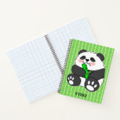 A Cute Baby Panda Eating Bamboo Stalk Notitieboek (Binnen)