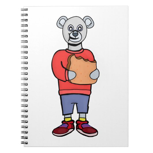 A Cute Bear Eating Bread Notitieboek (Voorkant)