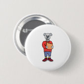A Cute Bear Eating Bread Ronde Button 5,7 Cm (Voorkant /achterkant)