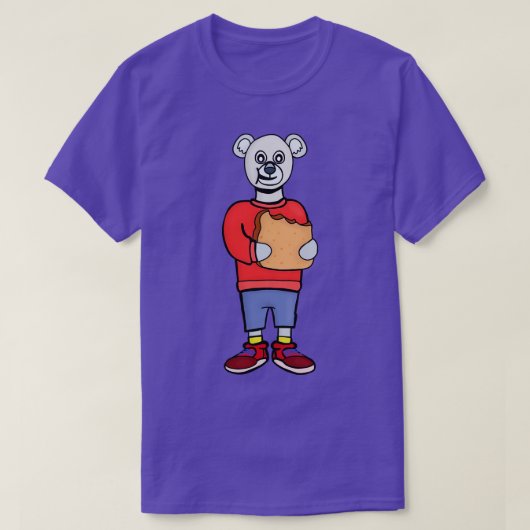 A Cute Bear Eating Bread T-shirt (Design voorkant)