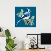 A Cute Blue Jay Poster (Thuiskantoor)