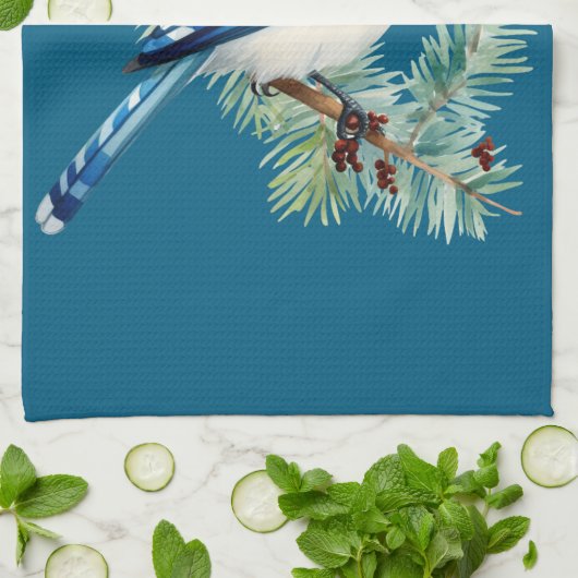 A Cute Blue Jay Theedoek (Gevouwen)
