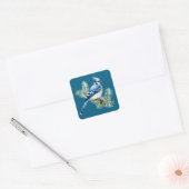 A Cute Blue Jay  Vierkante Sticker (Envelop)