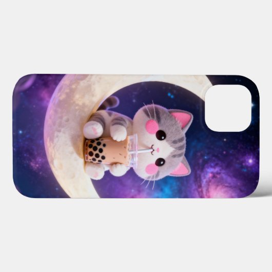 A cute chibi-style cat with pink cheeks case (Achterkant (horizontaal))