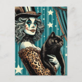 A Cute Clown and Black Cat Briefkaart (Voorkant)