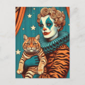 A Cute Clown and Tabby Ginger Cat Briefkaart (Voorkant)