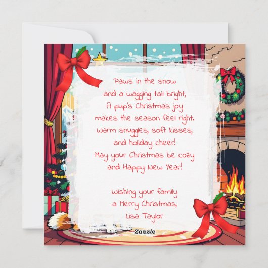 A Cute Corgi Christmas Personalized Feestdagenkaart (Achterkant)