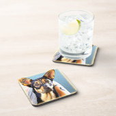 "A Cute Dog" Cute Photo. Bestel nu Bier Onderzetter (Rechterzijde)